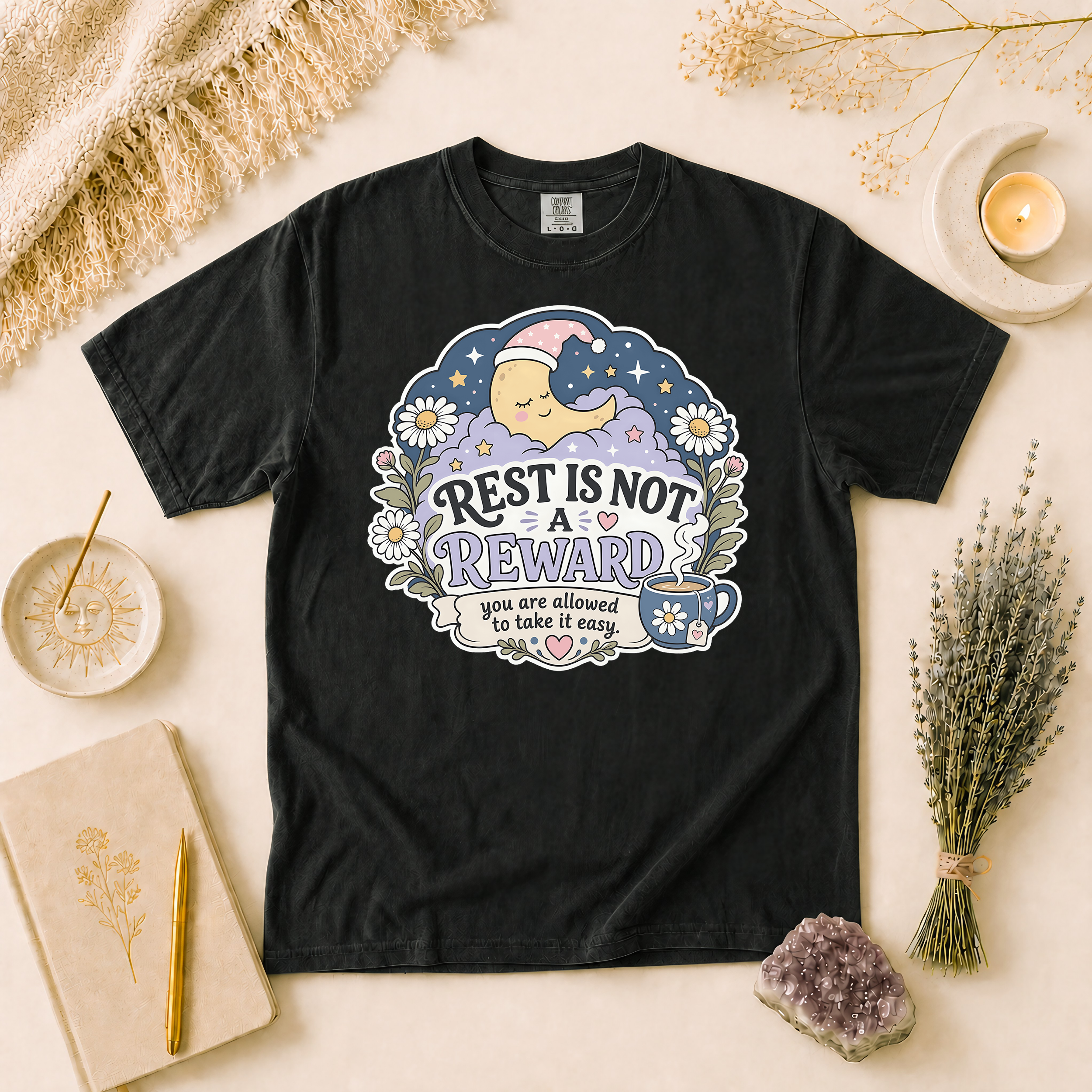 Rest Is Not A Reward T-Shirt, Self-Care Relaxation Tee, Gift for Overthinkers