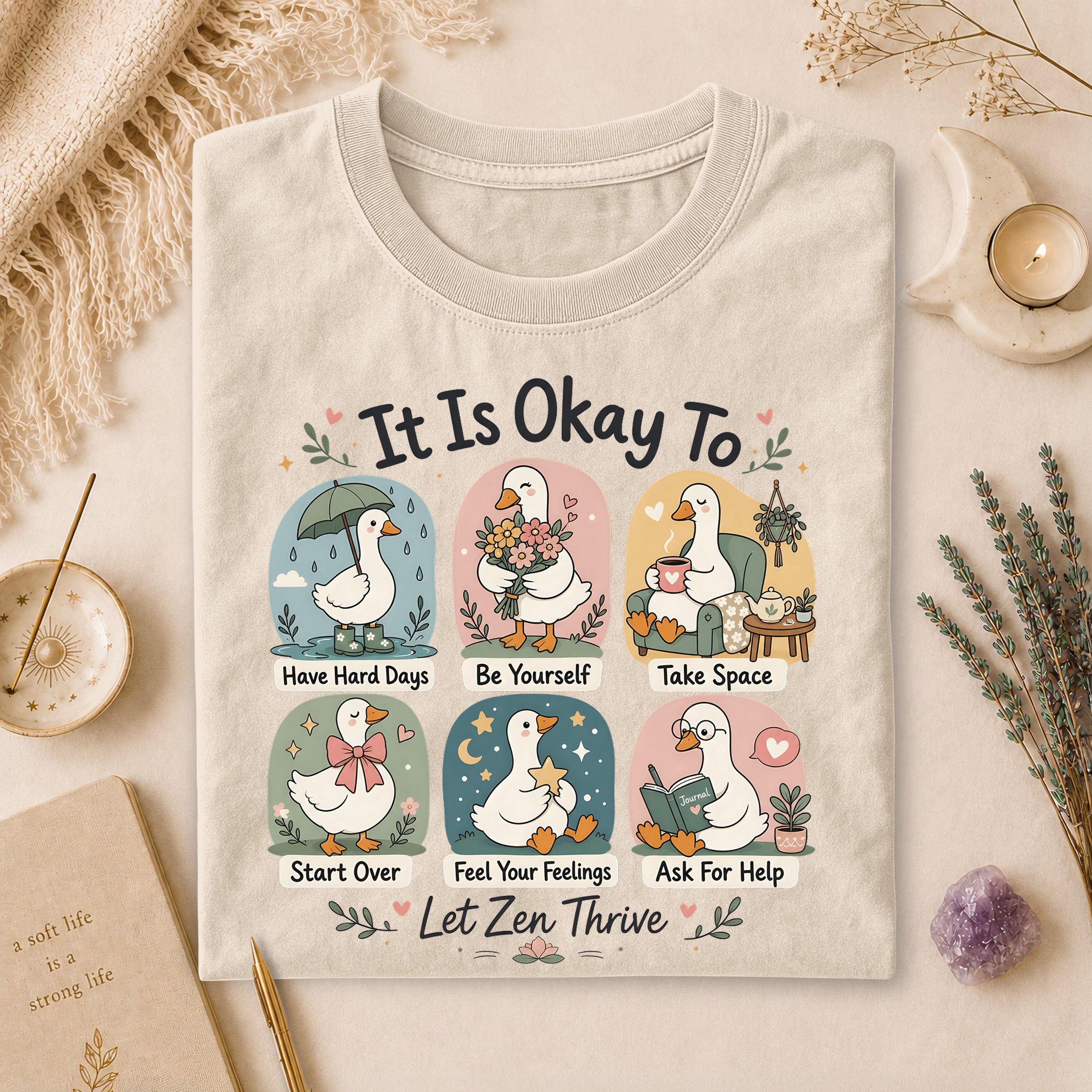 It Is Okay To Have Hard Days Tee, Gift for Overthinkers & Anxious Friends