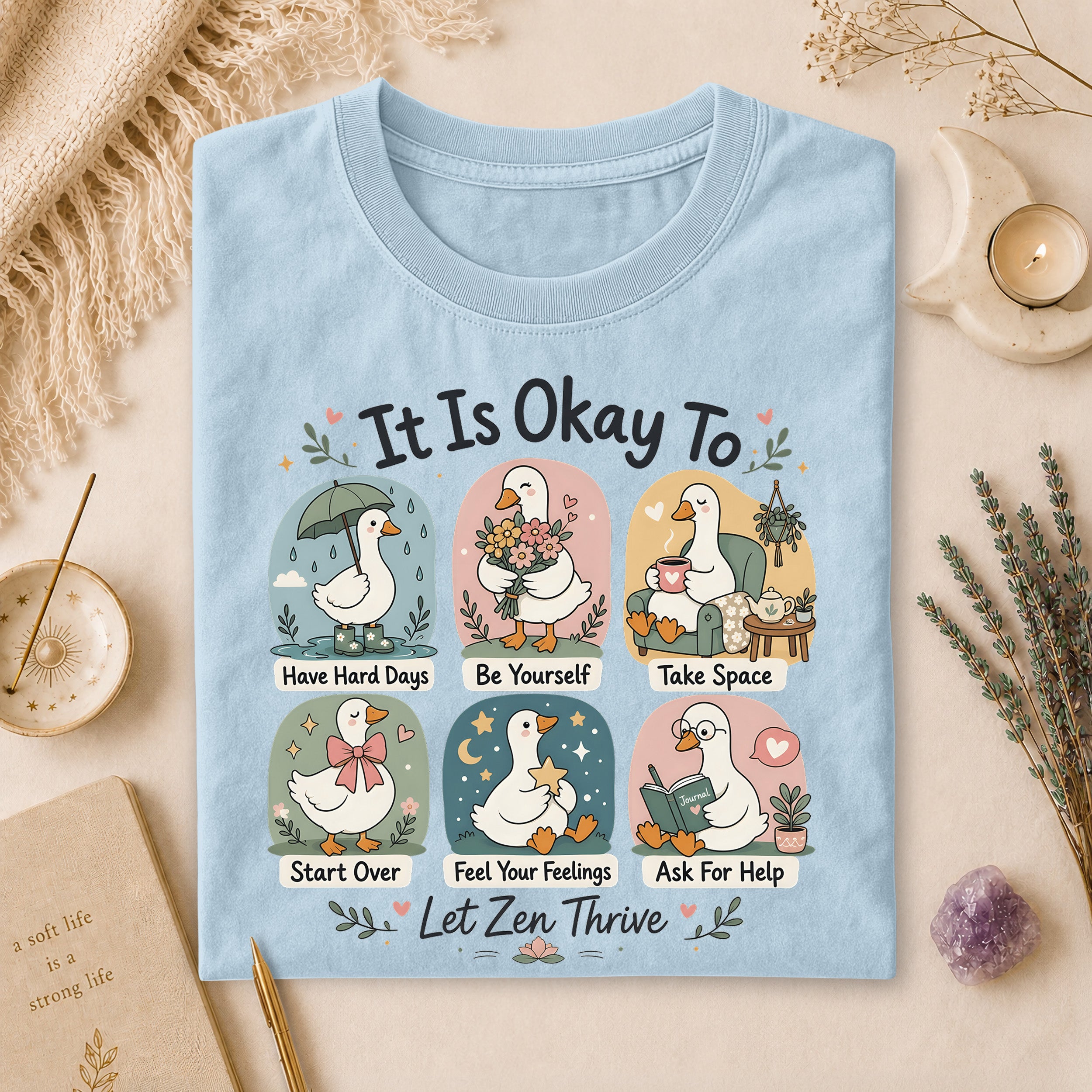 It Is Okay To Have Hard Days Tee, Gift for Overthinkers & Anxious Friends