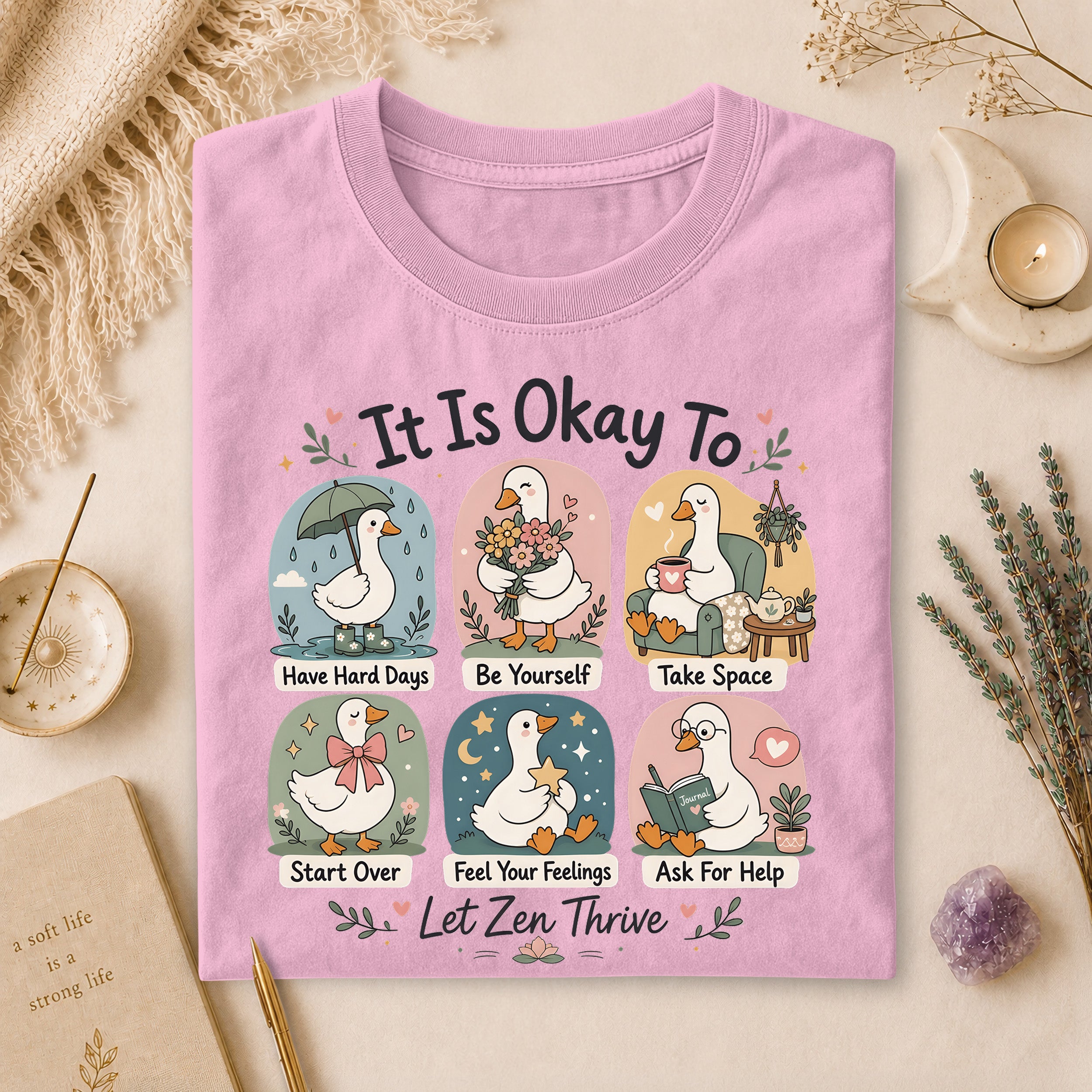 It Is Okay To Have Hard Days Tee, Gift for Overthinkers & Anxious Friends