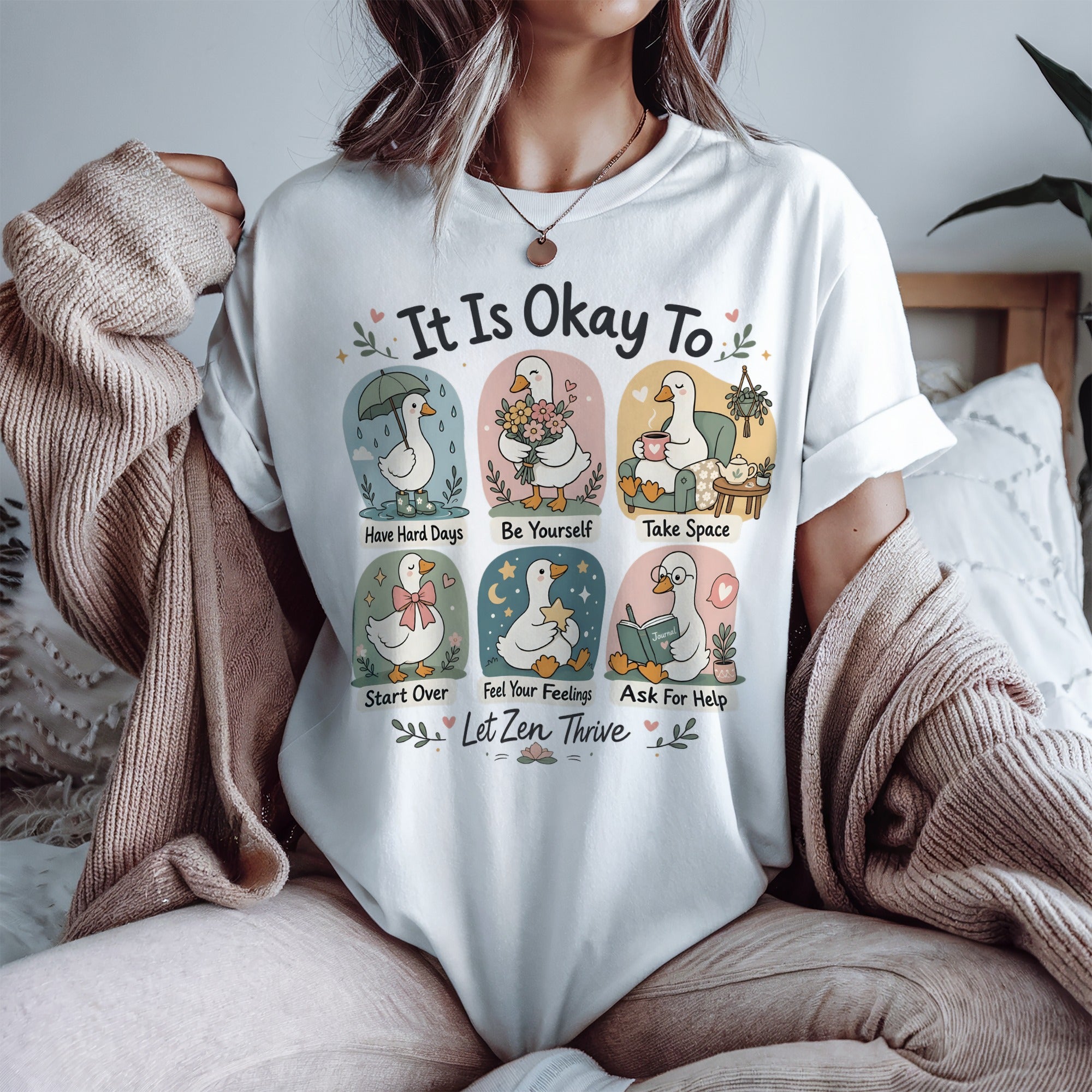 It Is Okay To Have Hard Days Tee, Gift for Overthinkers & Anxious Friends
