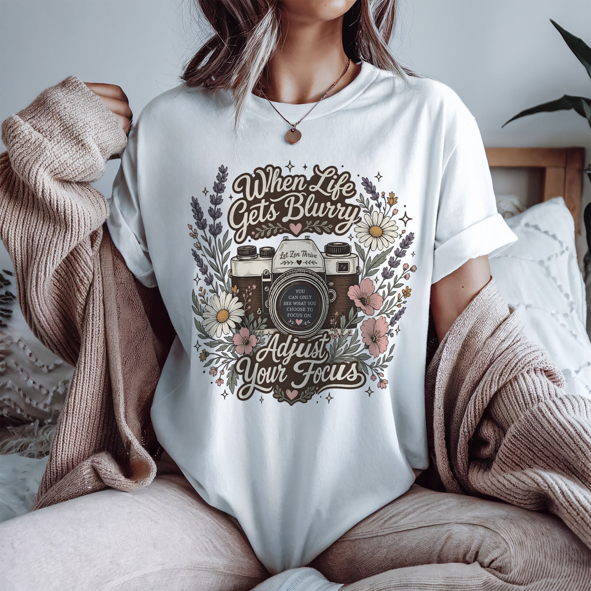 When Life Gets Blurry Adjust Your Focus Tee, Retro Spiritual Gift for Overthinkers