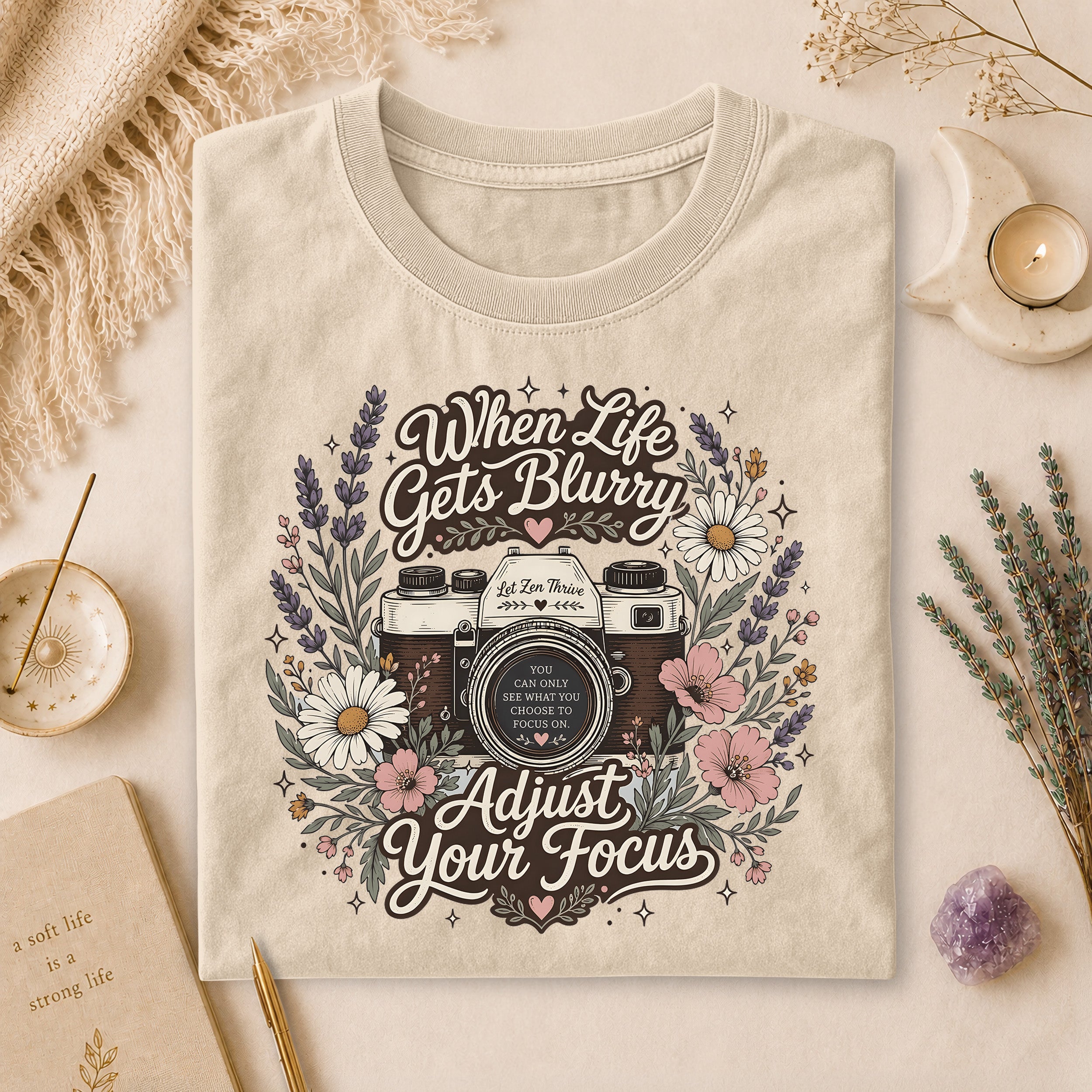 When Life Gets Blurry Adjust Your Focus Tee, Retro Spiritual Gift for Overthinkers
