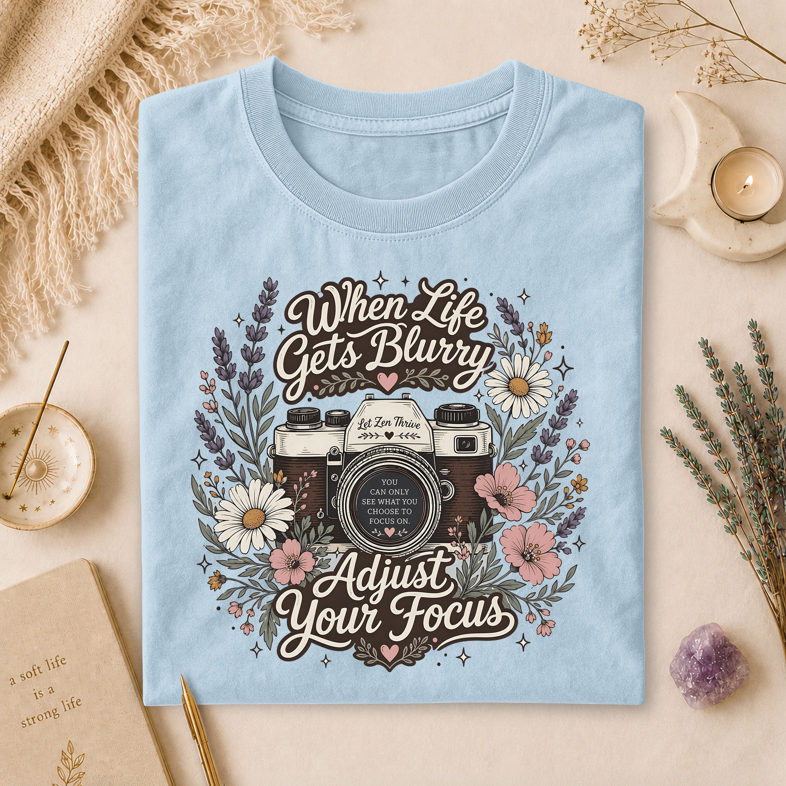 When Life Gets Blurry Adjust Your Focus Tee, Retro Spiritual Gift for Overthinkers