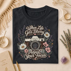 When Life Gets Blurry Adjust Your Focus Tee, Retro Spiritual Gift for Overthinkers