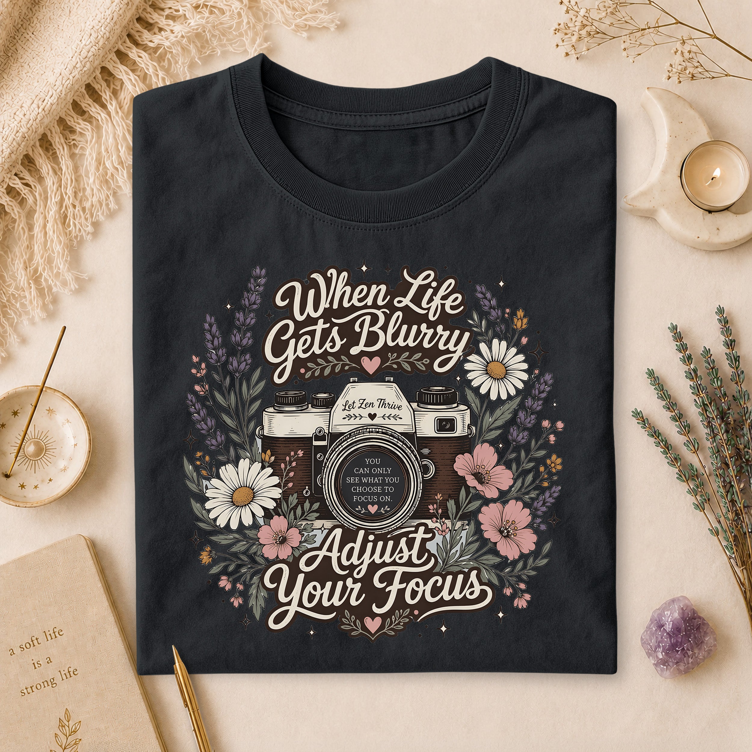 When Life Gets Blurry Adjust Your Focus Tee, Retro Spiritual Gift for Overthinkers