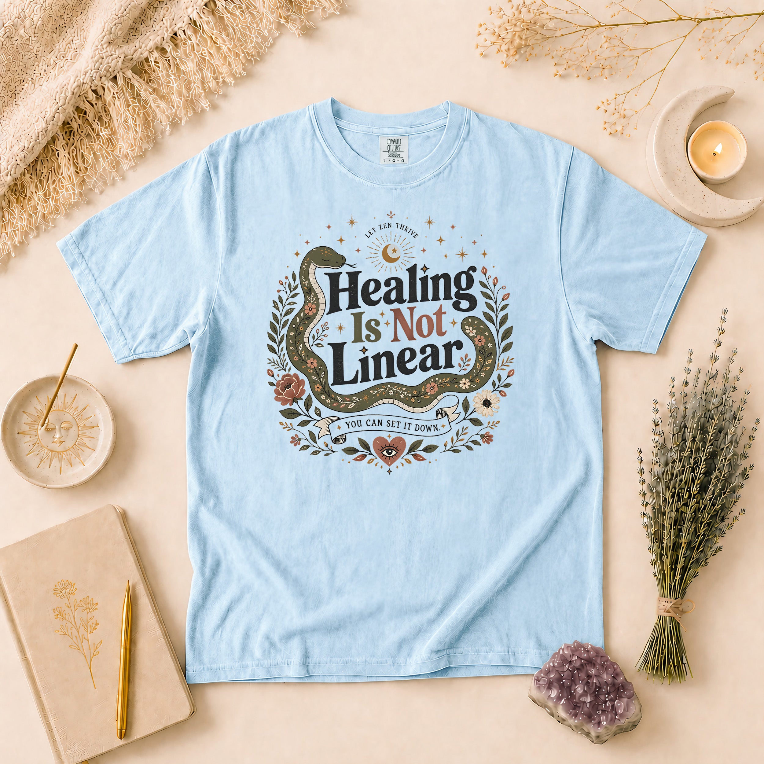 Healing Is Not Linear Tee, You Can Set It Down Spiritual Gift for Women