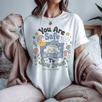 You Are Safe To Slow Down T-shirt, Rest Is Productive Boho Wellness Gift