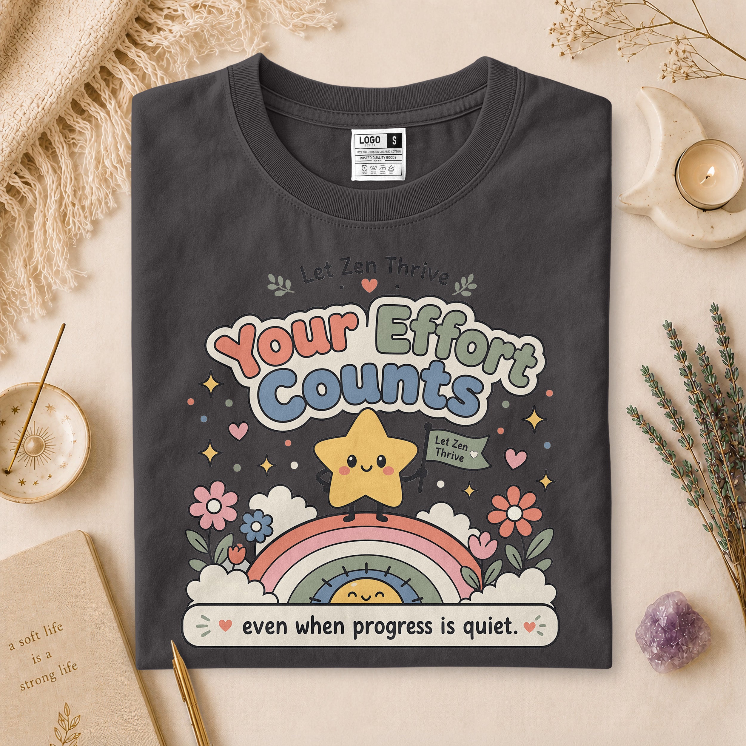 Your Efforts Count T-Shirt, Quiet Progress Encouragement Gift for Overthinkers