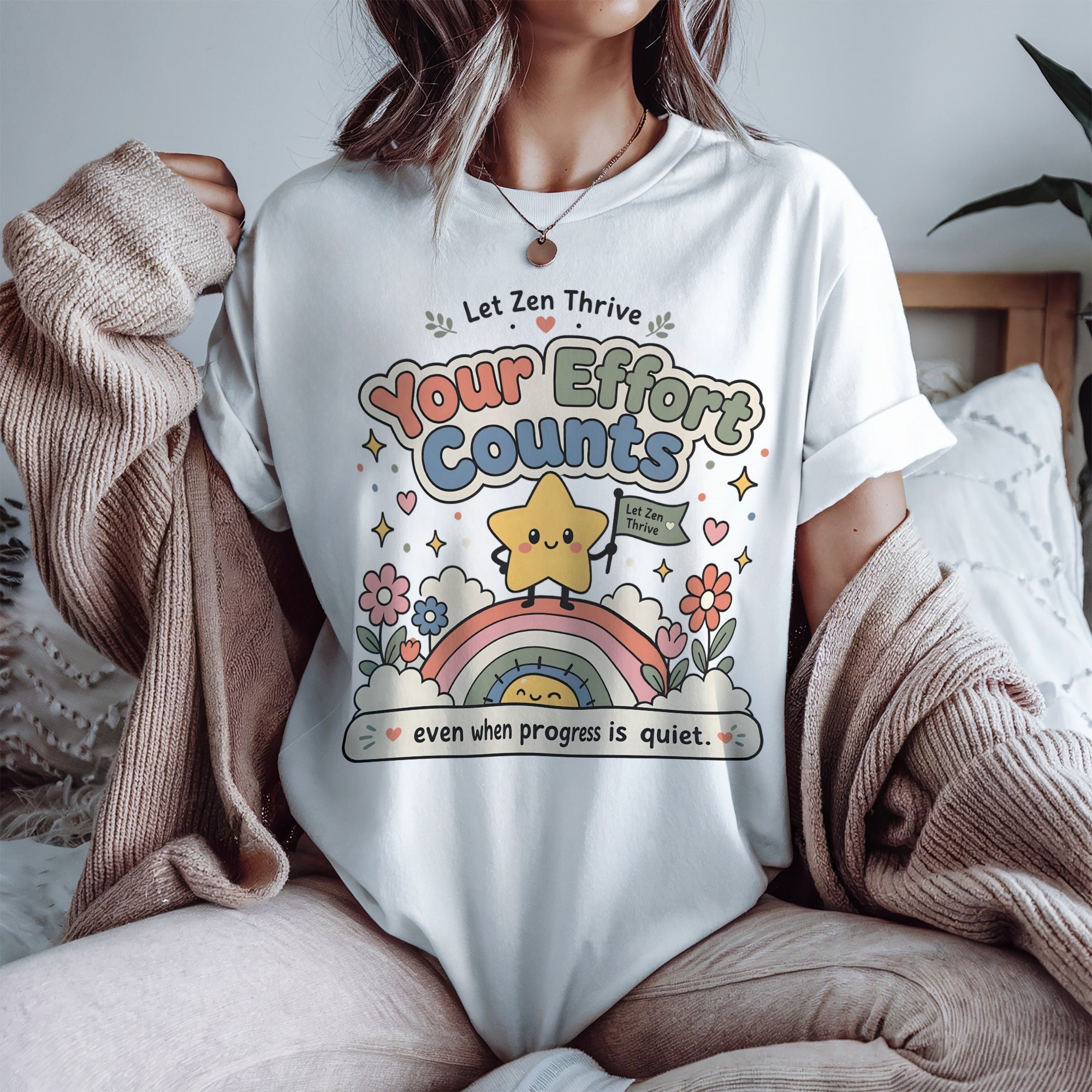 Your Efforts Count T-Shirt, Quiet Progress Encouragement Gift for Overthinkers