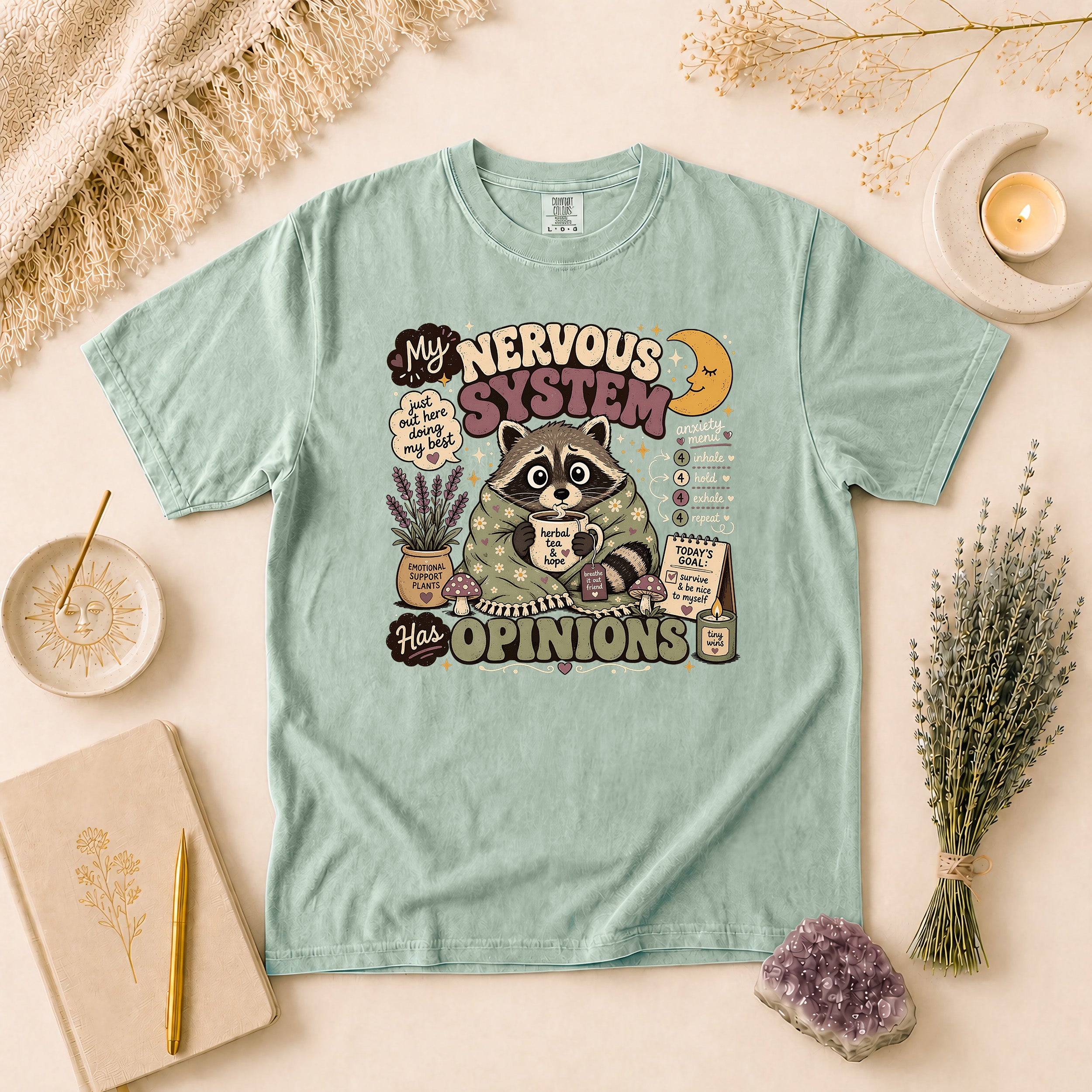 My Nervous System Has Opinions Tee, Gift for Overthinkers & Anxious Friends