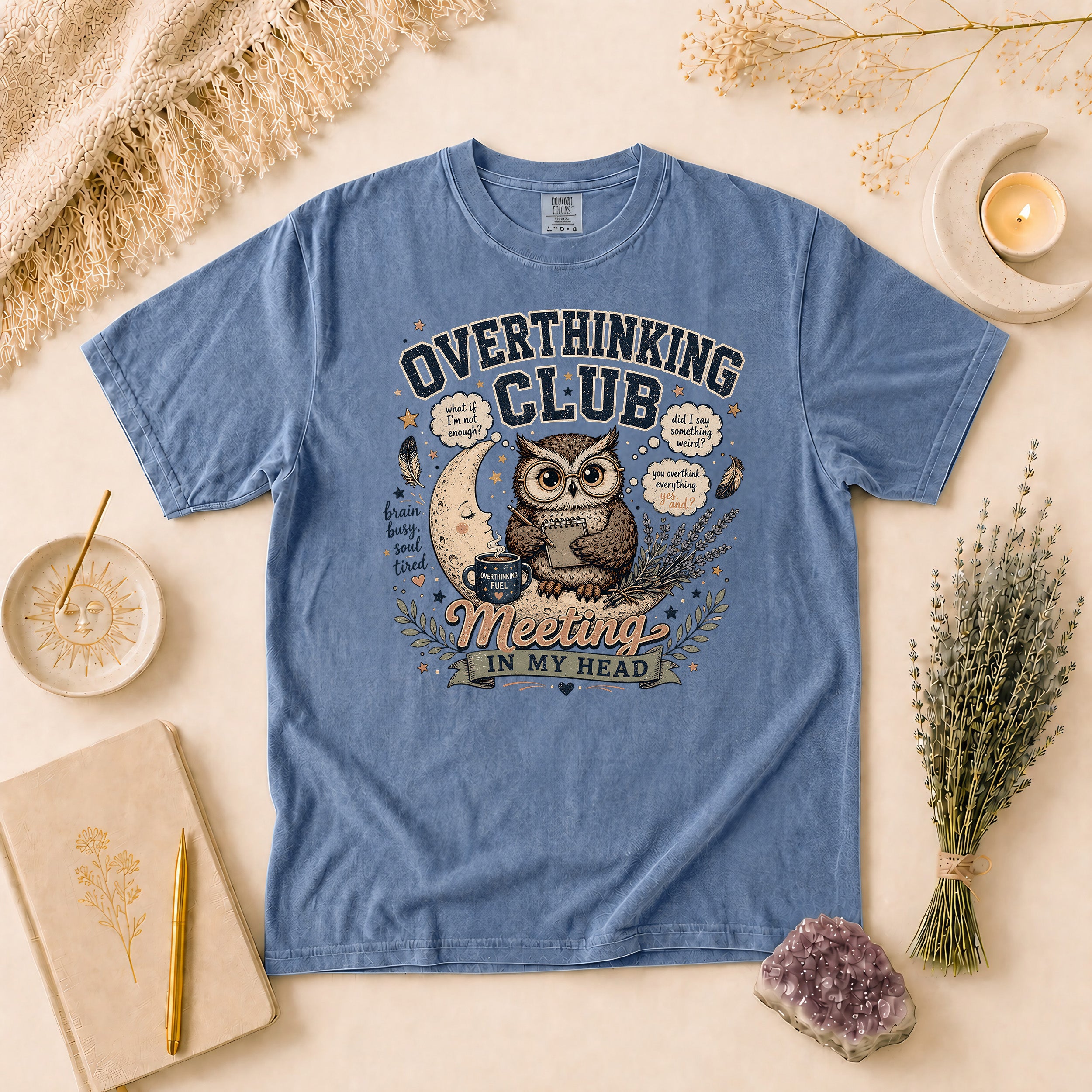 Overthinking Club Meeting In My Head Tee, Anxiety Humor Gift for Overthinkers