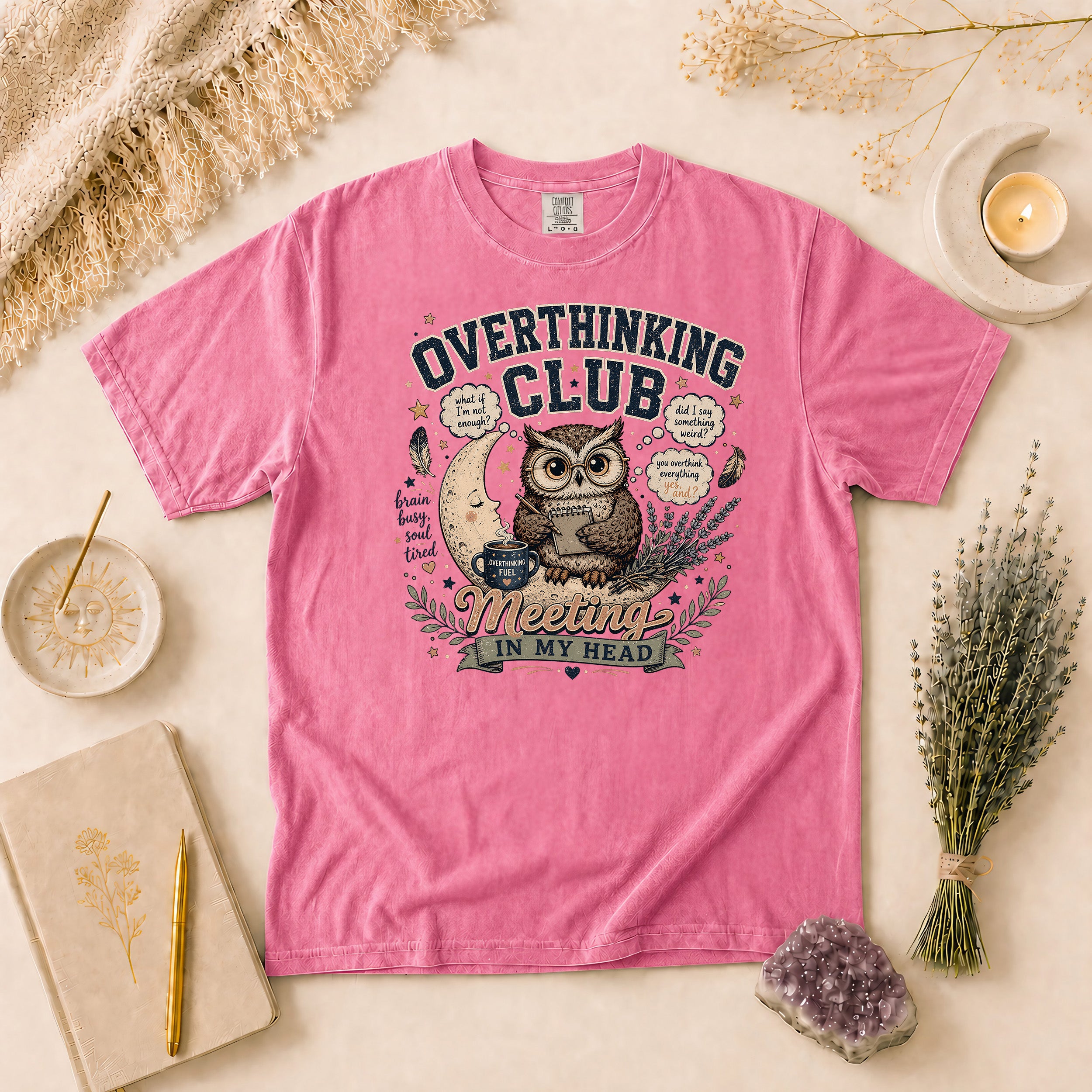 Overthinking Club Meeting In My Head Tee, Anxiety Humor Gift for Overthinkers