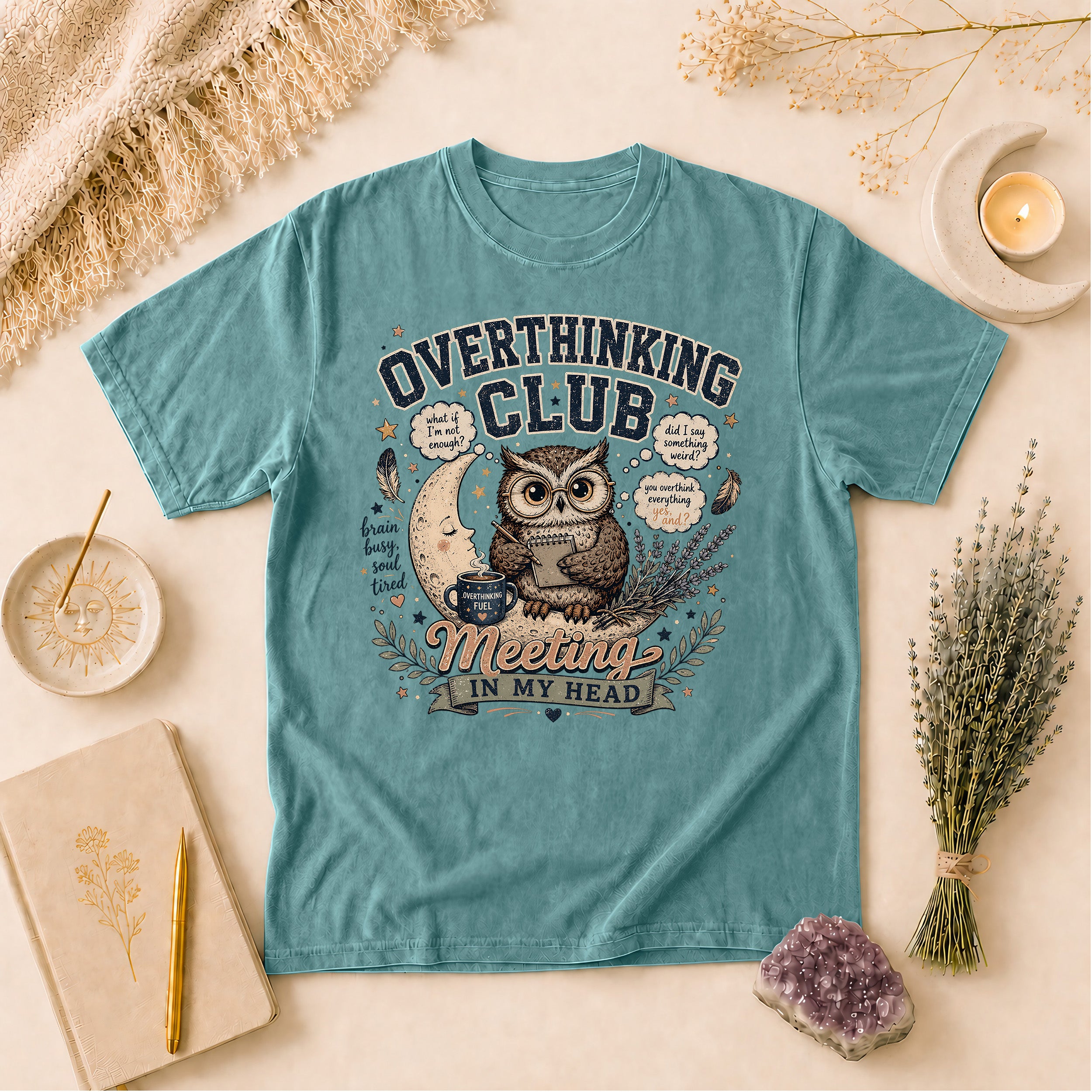 Overthinking Club Meeting In My Head Tee, Anxiety Humor Gift for Overthinkers