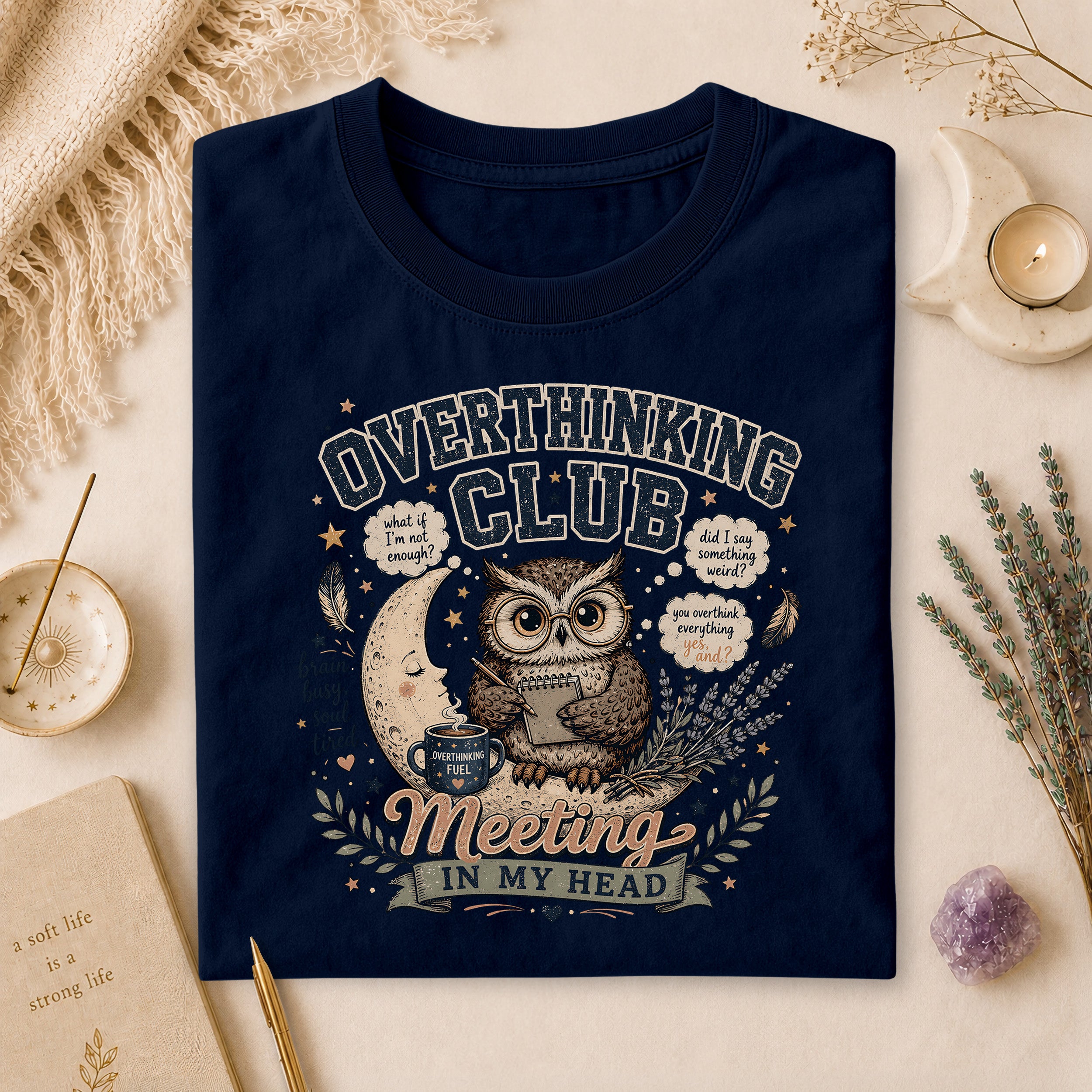 Overthinking Club Meeting In My Head Tee, Anxiety Humor Gift for Overthinkers