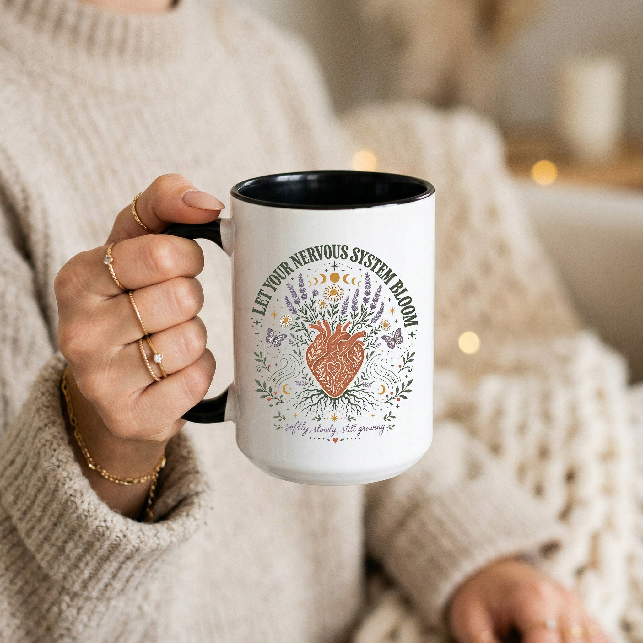 Let Your Nervous System Bloom. Inhale, exhale, softly, slowly, still growing. 15 oz