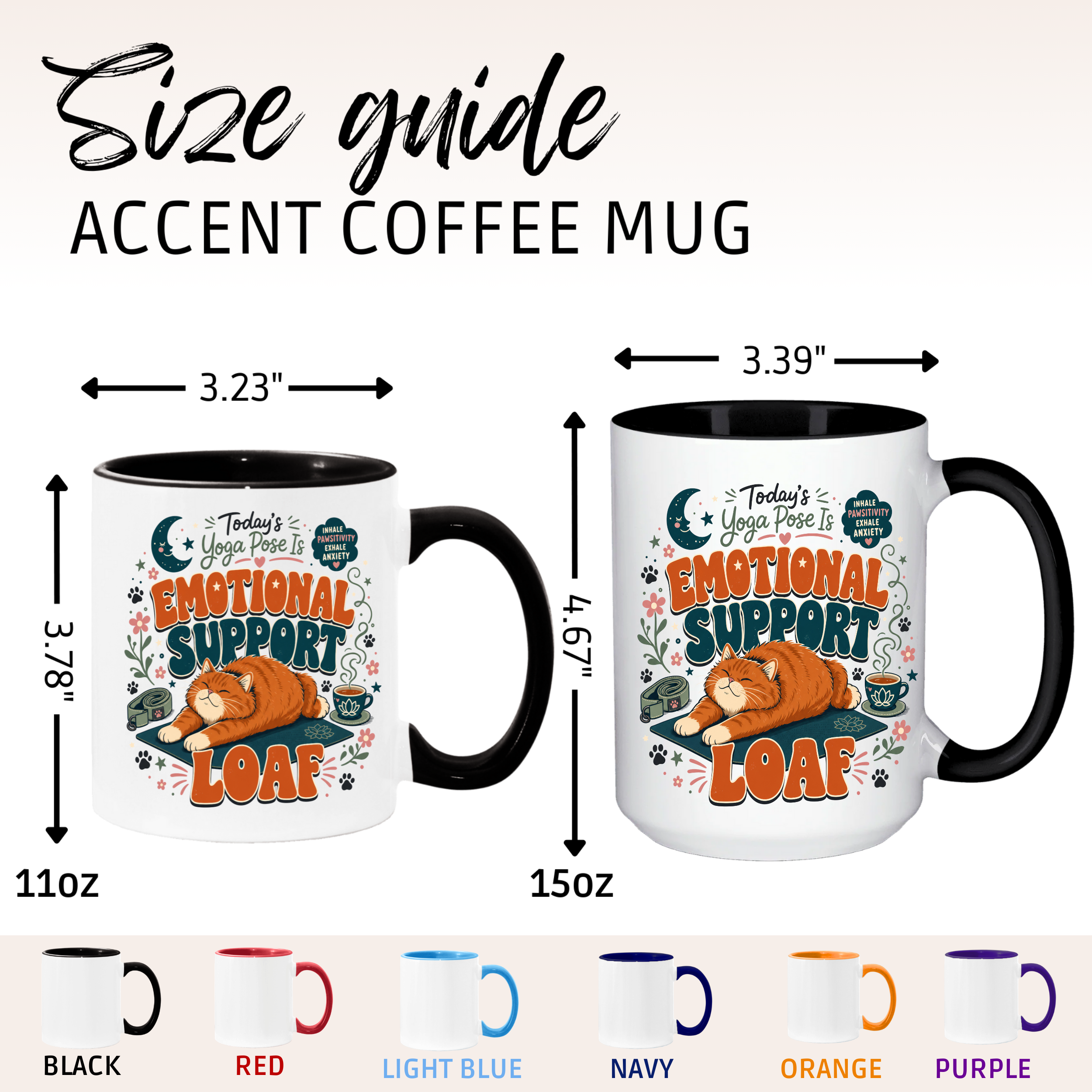 Today's Yoga Pose Is Emotional Support Loaf Mug, Anxiety Humor Gift for Cat Lover. 11oz