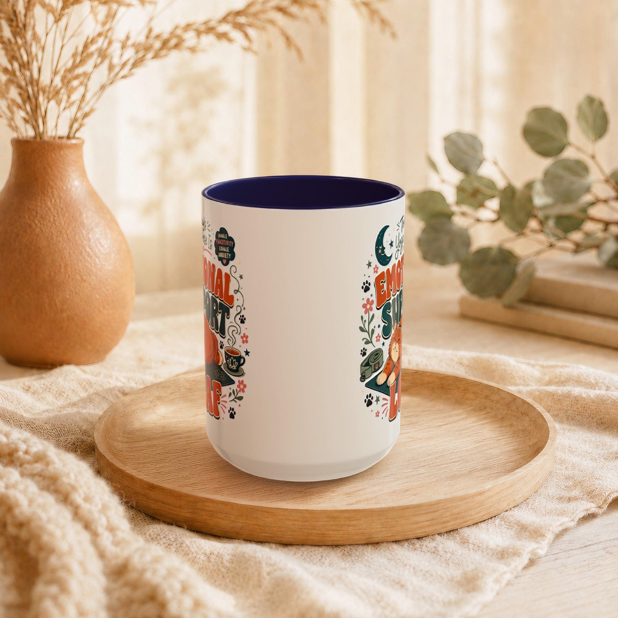 Today's Yoga Pose Is Emotional Support Loaf Mug, Overthinker Gift for Yoga Friend. 15 oz