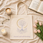 Rooted, and Still Reaching Tote Bag, Mindful Gift for Book Lover and Spiritual Woman
