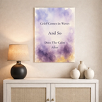 Grief Comes in Waves Poster. Grief & Loss Wall Art, Watercolor Memorial Print