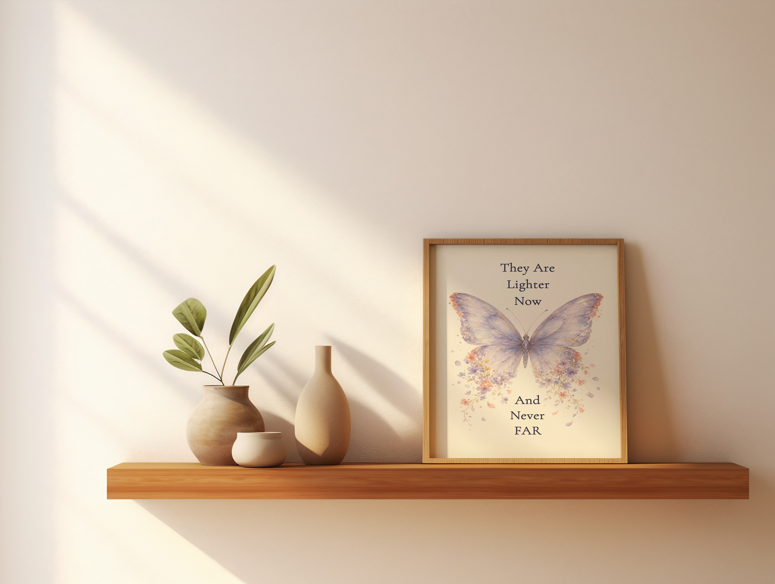 They Are Lighter Now Poster. Butterfly Memorial Wall Art, Loss of a Loved One Print