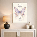 They Are Lighter Now Poster. Butterfly Memorial Wall Art, Loss of a Loved One Print