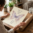 They Are Lighter Now Poster. Butterfly Memorial Wall Art, Loss of a Loved One Print