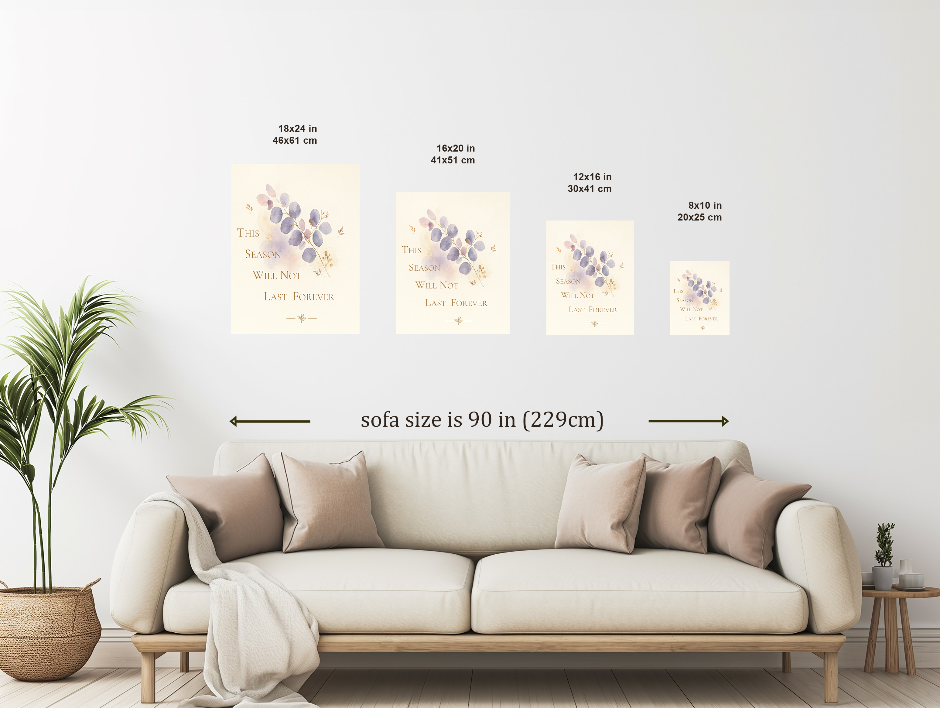 This Season Will Not Last Forever Poster. Encouragement Wall Art, Botanical Hope Print