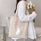 Overthinking, Professionally Tote Bag. Funny Anxiety Humor Boho Cat Aesthetic