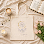 Rooted, and Still Reaching Tote Bag, Mindful Gift for Book Lover and Spiritual Woman