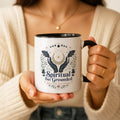 Spiritual But Grounded Mug, Celestial Moon Phase Coffee Cup, Mystic Botanical Gift