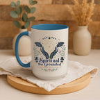 Spiritual But Grounded Mug, Celestial Moon Phase Coffee Cup, Mystic Botanical Gift