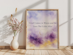 Grief Comes in Waves Poster. Grief & Loss Wall Art, Watercolor Memorial Print