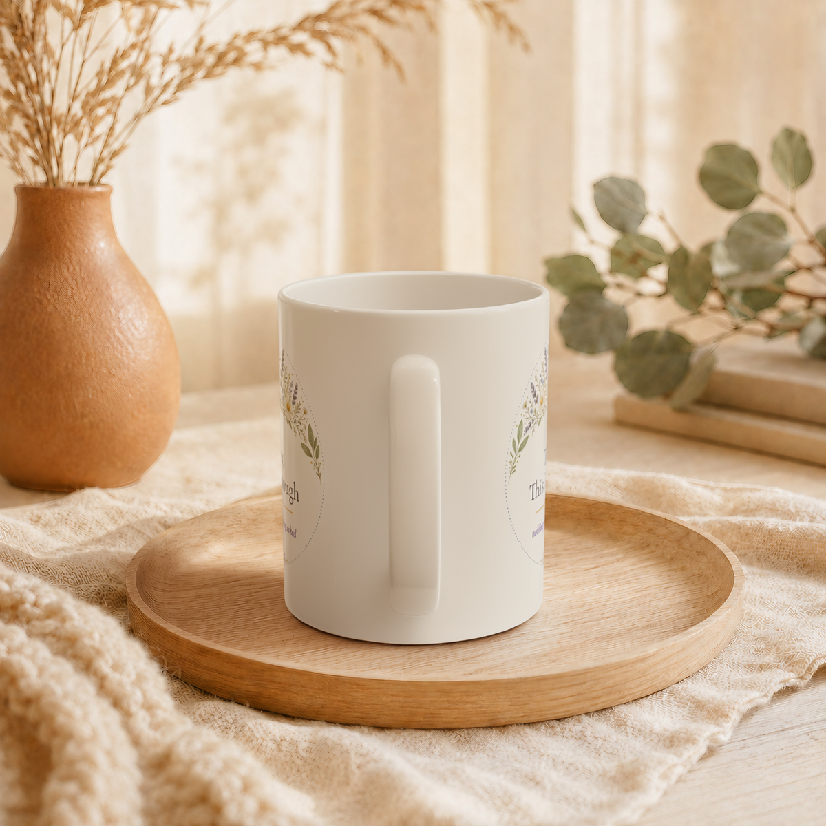 Today This Is Enough Mug, Wildflower Encouragement Gift for Her, 11oz 15oz