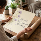 She Left The Garden Blooming Poster, Loss of a Mother Sympathy Wall Art. Unframed