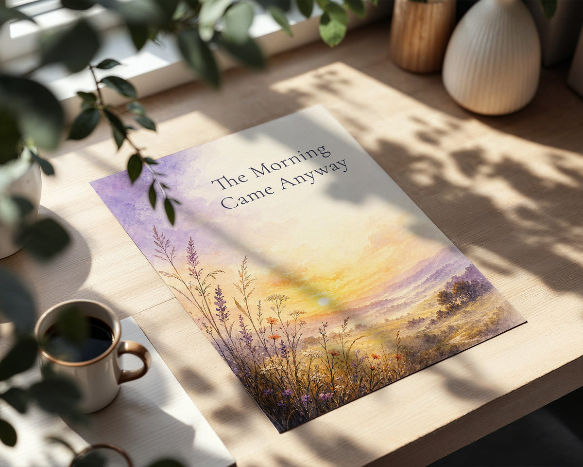 The Morning Came Anyway Poster, Sunrise New Beginnings Wall Art Print. Unframed