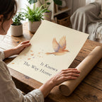 It Knows The Way Home Poster, Bird Sympathy and Memorial Wall Art Print. Unframed