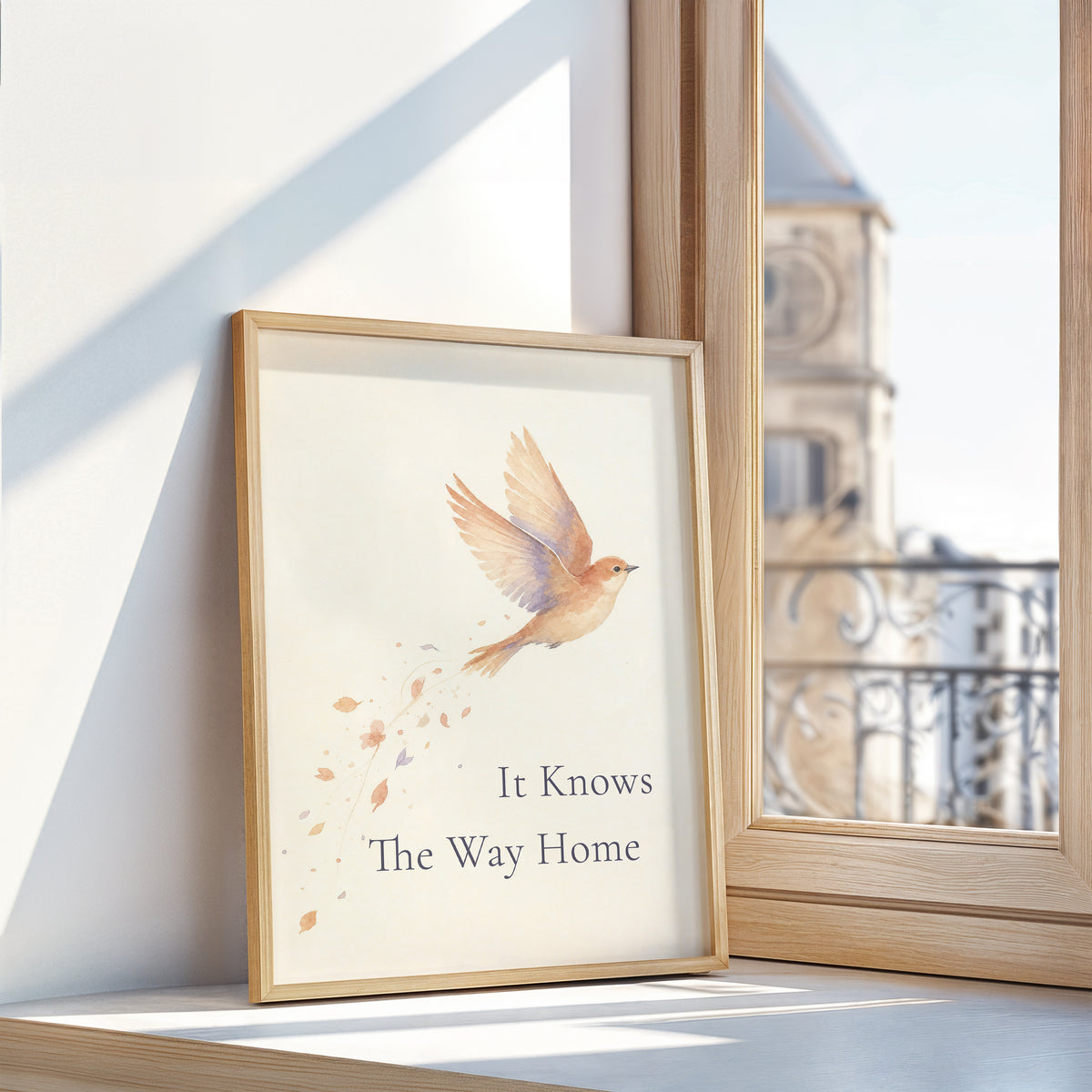 It Knows The Way Home Poster, Bird Sympathy and Memorial Wall Art Print. Unframed