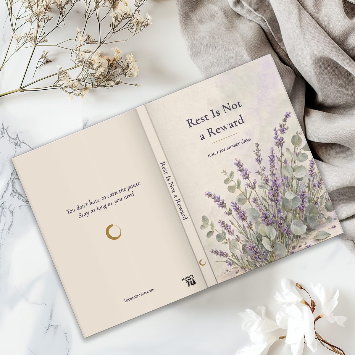 Rest Is Not a Reward Journal, Lavender Self Care Gift for Her, 5.75x8
