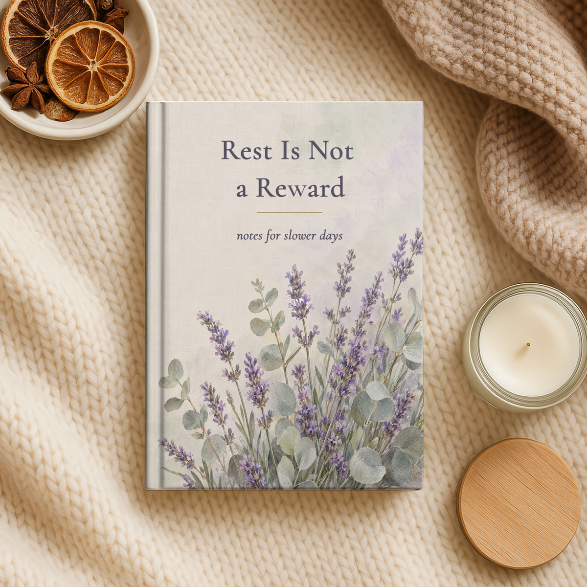 Rest Is Not a Reward Journal, Lavender Self Care Gift for Her, 5.75x8
