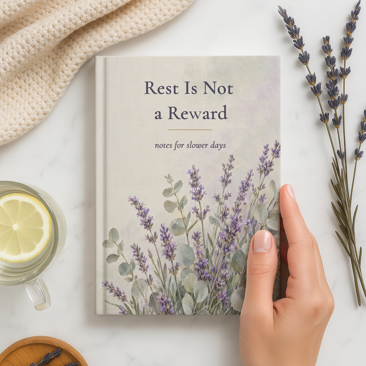 Rest Is Not a Reward Journal, Lavender Self Care Gift for Her, 5.75x8