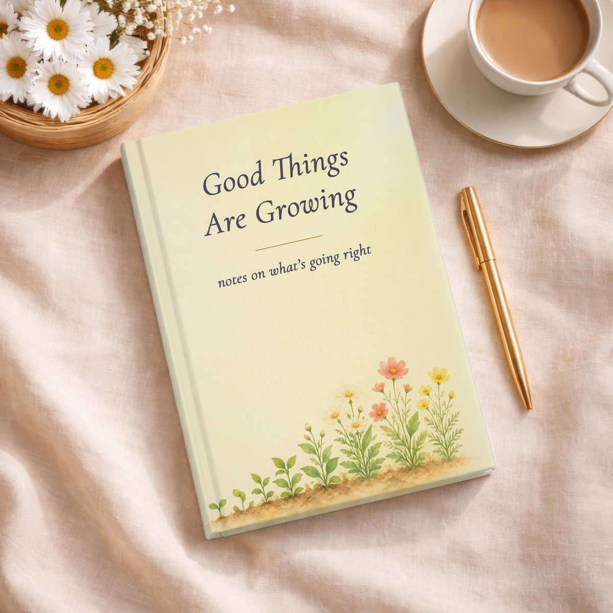 Good Things Are Growing Journal, Botanical Gratitude Gift for Her, 5.75 x 8