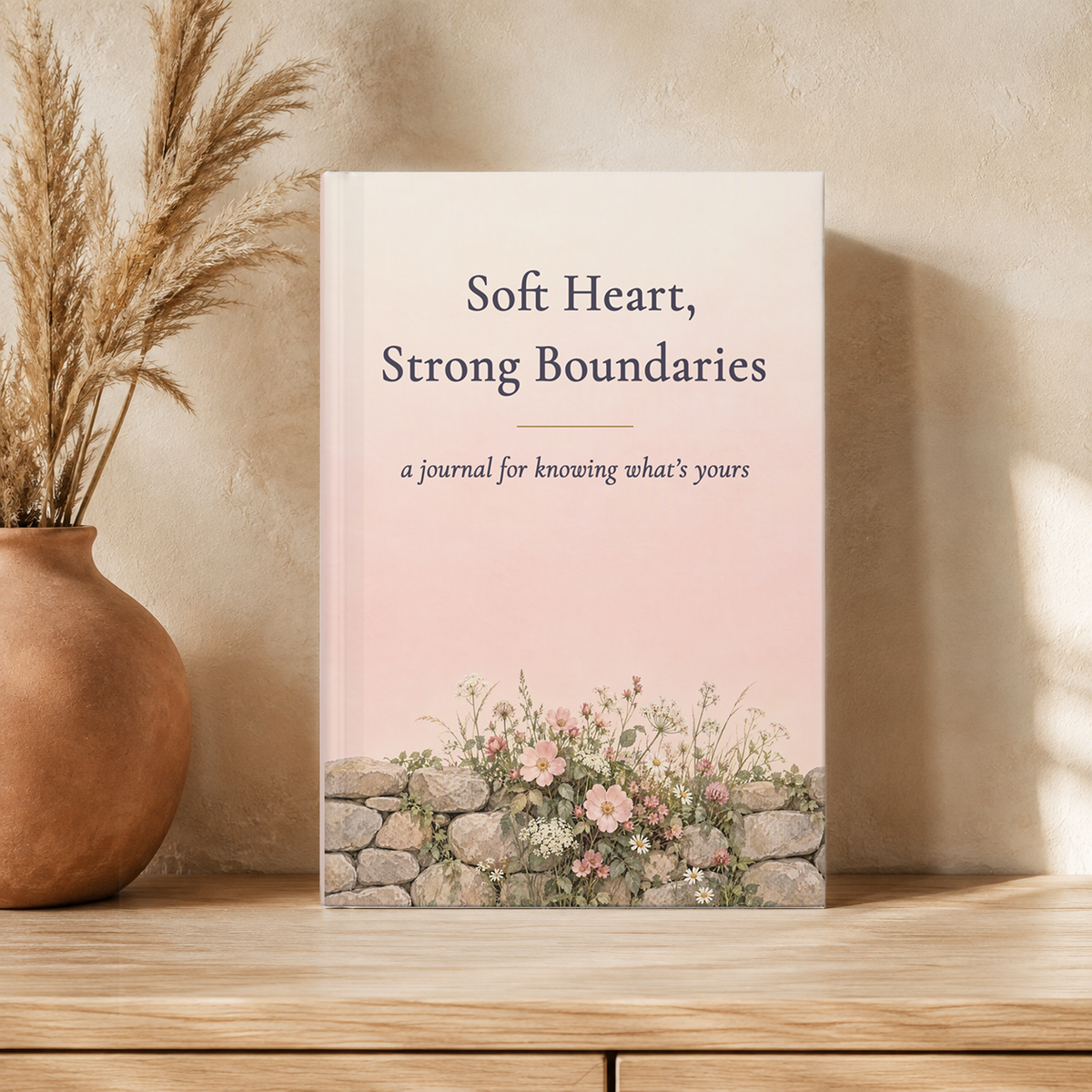 Soft Heart, Strong Boundaries Journal, Wildflower Gift for Her, 5.75 x 8