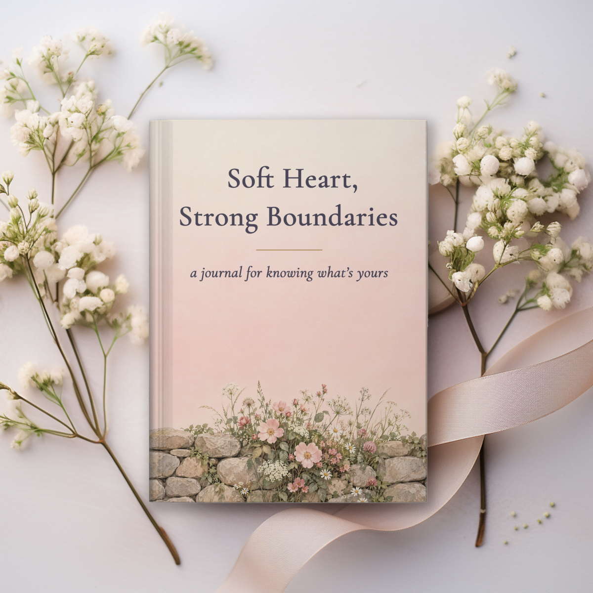 Soft Heart, Strong Boundaries Journal, Wildflower Gift for Her, 5.75 x 8