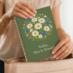 Today This Is Enough Notebook, Chamomile Spiral Gift for Her, 6 x 8