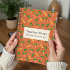 Teacher Notes Notebook, Seedling Pattern Teacher Appreciation Gift, 6 x 8