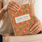 Teacher Notes Notebook, Seedling Pattern Teacher Appreciation Gift, 6 x 8