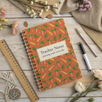 Teacher Notes Notebook, Seedling Pattern Teacher Appreciation Gift, 6 x 8
