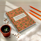 Teacher Notes Notebook, Seedling Pattern Teacher Appreciation Gift, 6 x 8