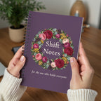 Shift Notes Notebook, Botanical Wreath Gift for Nurses & Caregivers, 6 x 8